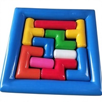 Grand puzzle gonflable pour enfants - Jeu de team building sportif et de divertissement - PVC écologique avec blocs Tetris - 2 à 4 enfants