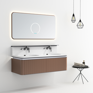 Vanité de salle de bain Panoon 23B en pierre moderne Home Bar Floor Standing Tiroirs à fermeture douce en acier inoxydable Finition résistante à l'eau Miroir - Product Image 2