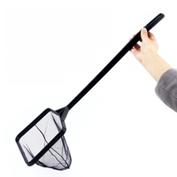 Filet de pêche en nylon pour aquarium, pour poissons de grande et petite taille, écologique, portable, avec long manche, accessoires d'aquarium en plastique nylon