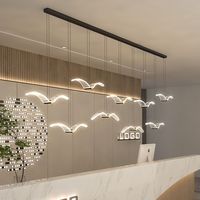 Lampe de bureau en acrylique de luxe de style nordique, lampe suspendue pour hall d'hôtel, luminaire suspendu en forme de mouette