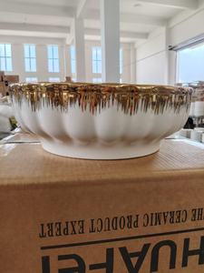 Ensemble <span class=keywords><strong>de</strong></span> bols à <span class=keywords><strong>soupe</strong></span> en céramique <span class=keywords><strong>de</strong></span> 12 pouces, bol à <span class=keywords><strong>soupe</strong></span> avec brosse, bord doré, décoration <span class=keywords><strong>de</strong></span> <span class=keywords><strong>la</strong></span> maison, vaisselle, service, bols en céramique <span class=keywords><strong>de</strong></span> grande taille - Product Image 2