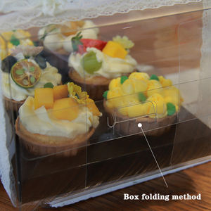 批发Cajas Para纸杯蛋糕透明纸蛋糕容器透明纸杯蛋糕盒杯子蛋糕盒散装甜甜圈盒12孔 - Product Image 4