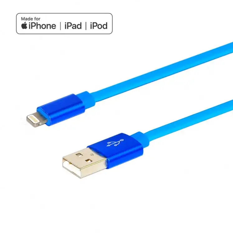 Trangjan TPE flat For Apple MFi certified 100% original data cable for iphone X XS 8 7 6 5 Plus charge data noodles cables