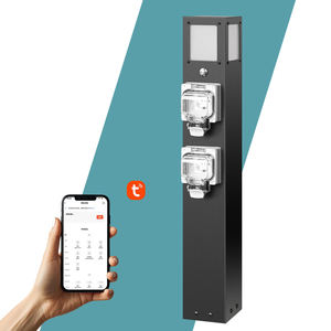 Lampadaire de <span class=keywords><strong>jardin</strong></span> intelligent sans fil en acier inoxydable avec double prise en charge étanche et durable pour lampadaire de <span class=keywords><strong>jardin</strong></span> extérieur - Product Image 1