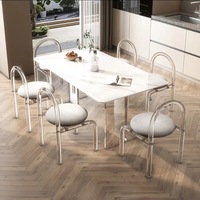 Luxus möbel Marmor tische Acryl stuhl Modernes Restaurant Coffee Square Esstisch Set 6-Sitzer