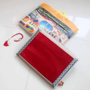 Tapis de prière musulman épais en flanelle tissée à motifs floraux, lavable, patchwork, arqué, avec dossier intégré, adapté à la maison et au camping - Product Image 1
