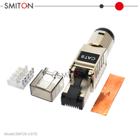 Cat8 Cat7 Cat6A Shielded RJ45 Toolless untuk Kabel Jaringan