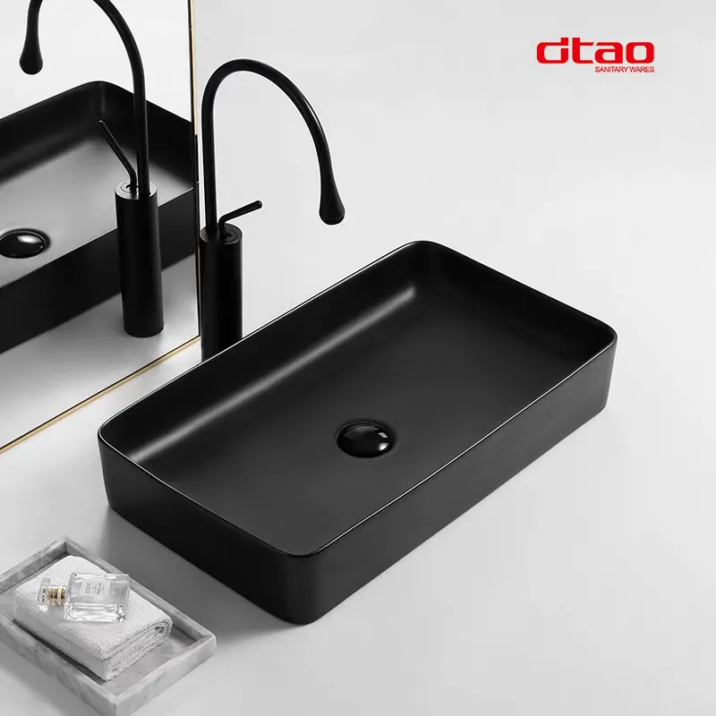 Nordisches Design matte Farbe schwarz Waschbecken Lavabo über Theke Waschbecken Keramik Hand waschbecken mattschwarz Waschbecken