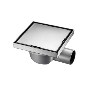 Siphon <span class=keywords><strong>de</strong></span> douche encastré <span class=keywords><strong>de</strong></span> 6 pouces avec adaptateur <span class=keywords><strong>de</strong></span> sortie horizontale, en acier inoxydable 304 brossé, <span class=keywords><strong>pour</strong></span> insertion <span class=keywords><strong>de</strong></span> carrelage, <span class=keywords><strong>pour</strong></span> salle <span class=keywords><strong>de</strong></span> bain - Product Image 1