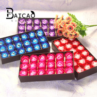 Coffret Cadeau 18 Pièces de Fleurs de Savon en Forme de Rose, Vente en Gros, Coffret Cadeau de Fleurs de Savon en Forme de Rose pour la Saint-Valentin, Souvenir de Festival