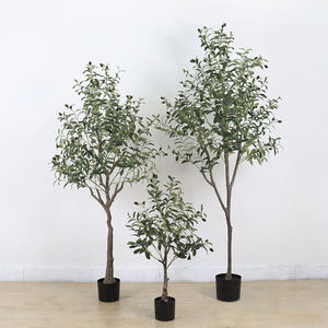 <span class=keywords><strong>Grand</strong></span> <span class=keywords><strong>olivier</strong></span> artificiel, arbre à feuilles de ficus, bois, herbe de soie, plastique, simulation, décoration d'intérieur, paysage extérieur, maison en <span class=keywords><strong>pot</strong></span> - Product Image 2