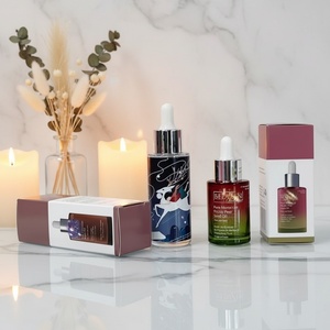 30ml Colorful Printing White Round Glass Thick Bottom Screw Cap Dropper <b>Bottles</b> for Skin Care Serum - Product Image 1