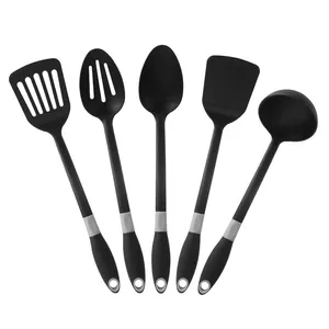 Safety design heat-resistant wood handle nylon tableware set kitchen utensils kitchen gadgets set cooking tools