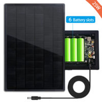 Convertisseur d'énergie solaire 25W pour routeur extérieur avec batterie intégrée 15600mAh, sortie 5V2A/6V1.5A/9V1.2A/12V1A