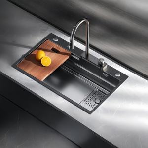 304 Stainless Steel <b>Kitchen</b> Handmade Nano Double <b>Step</b> Sink Set Vegetable Washing Basin Dish Washing Sink - Product Image 1