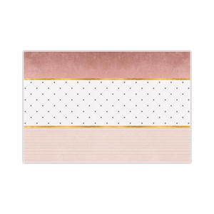 Tapis rectangulaire abstrait nordique en imitation cachemire, antidérapant, pour salon et chambre, design rose, gris, or, décoration intérieure - Product Image 3