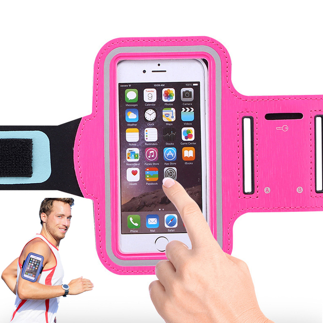Add logo Reflective Touch Screen Sport Running Water Resistant Sweat Proof Smart Cell Phone case Armband Pouch Arm Bag Holder