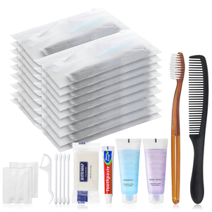 Set de Artículos de Aseo Desechables para Hotel, de Bambú Reciclable, Color Natural, Personalizado, con Cepillo de Dientes, Maquinilla de Afeitar, Bolsa de Transporte Portátil - Product Image 4
