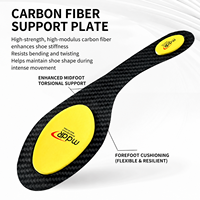 Semelles orthopédiques respirantes en fibre de carbone avec plaque de soutien en PU à rebond élevé pour l'avant-pied et le talon, résistantes à la torsion et offrant un soutien de la voûte plantaire pour le sport