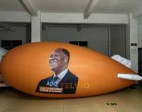 Avion géant flottant personnalisé, dirigeable gonflable en PVC, publicité, dirigeable gonflable, ballon à hélium avec impression de logo pour le ciel