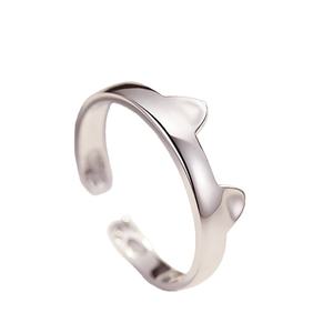 Mode Kattenoren <span class=keywords><strong>Ring</strong></span> 925 Sterling Zilveren Kattenring Wit Verguld Kutjesring - Product Image 4