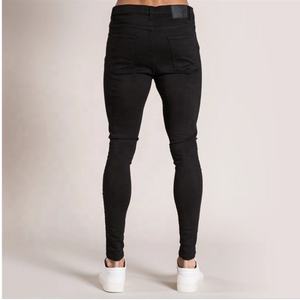 Jeans en denim pour hommes avec logo personnalisé, taille plus, respirant, coupe slim, pantalon pour hommes - Product Image 5