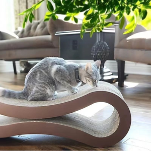 Griffoir pour <span class=keywords><strong>chat</strong></span> en forme de huit, design personnalisé, durable, surface ondulée, emballage en carton, répond aux différents habitudes de griffonnage des chats - Product Image 2