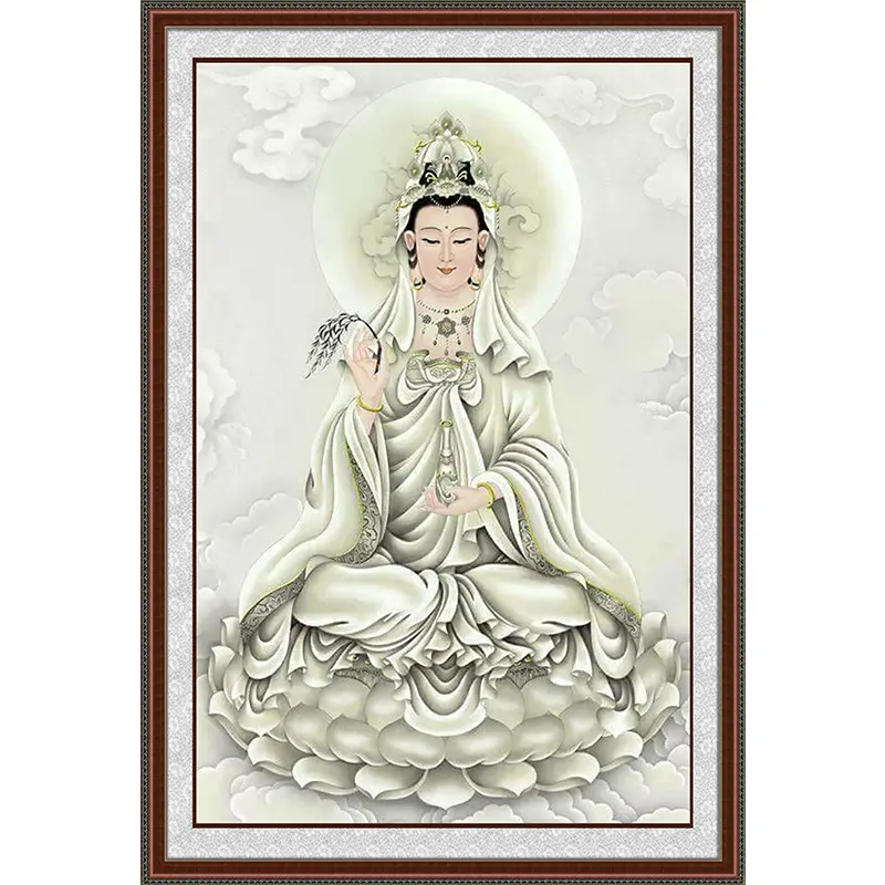 새로운 다이아몬드 페인팅 Guanyin Bodhisattva 부처님 크로스 스티치 다이아몬드 자수 Guanyin 매달려 그림