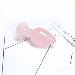 Hersteller Großhandel Natürlicher Rosa Kristall Körperpflege Anal-Erweiterung Weibliche Sexspielzeuge Jade Analplug - Product Image 1