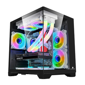 Boîtier de jeu E-sports, boîtier d'ordinateur de bureau, boîtier panoramique transparent sur toute la surface, Lone Warrior Mini sans piliers latéraux - Product Image 2