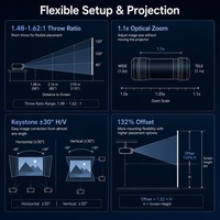 Projecteur laser DLP 1080P LSD400HD 4500 lumens ANSI, zoom 1,1x, prise en charge 4K, haut-parleurs intégrés pour les entreprises et l'éducation