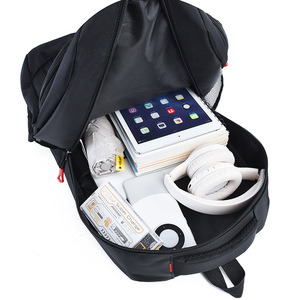 Laptop <b>Backpack</b> Large Capacity Lightweight Business Travel Men's Casual <b>Backpack</b> With Shoulder Straps Solid Color <b>Black</b> - Product Image 3