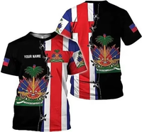 T-shirt haïtien de haute qualité Drapeau du pays Vêtements haïtiens T-shirt de sport unisexe