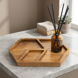 Plateau en bois décoratif floral élégant, fait main et écologique - Durable, compatible lave-vaisselle et micro-ondes, finition thermolaquée, motif animalier - Product Image 1