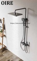 Ensemble de douche mural moderne en laiton brossé gris anthracite avec mitigeur eau chaude et froide à double poignée pour la vente en gros