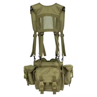 Rompi Taktis Bahan Oxford Kamuflase Hijau Tahan Lama Anti Air, Chest Rig untuk Latihan Luar Ruangan, Satu Ukuran untuk Semua