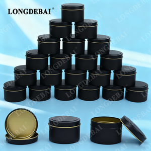 Simple Design Wholesale Silver Black Gold Aromatherapy Candle Tin Box Jewelry 4oz Iron Can With Lid - Product Image 3