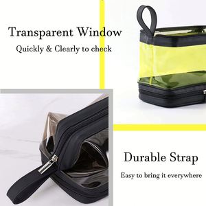 For 1186hc Fashion Portable Eco-friendly TPU PVC Material Soft Handle <b>Transparent</b> Waterproof Travel Cosmetic <b>Bag</b> Zipper Wash - Product Image 2
