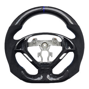 Volante Deportivo de Alcántara con Diseño de Panal de Abeja, Franjas Azules y Costuras Azules, el Más Popular para Infiniti G27 G37 - Product Image 1