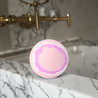 Vente en gros d'emballages personnalisés, bombes de bain pétillantes organiques rondes pour enfants, bombes de bain roses de luxe, OEM, étiquette privée