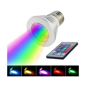 Mini lâmpada led de iluminação, venda quente, 3w, e27, gu10, mr6, rgb, mudança de cor, azul, verde, vermelho