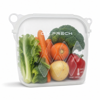 Sac de congélation en silicone anti-fuite avec logo personnalisé, sac de conservation alimentaire en silicone réutilisable multifonctionnel à fond plat