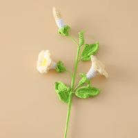 Fleur artificielle Amigurumi Pastel Morning Stem faite à la main, cadeau doux pour vase et décoration de table