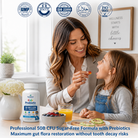 Gommes probiotiques pour enfants et adultes, sans sucre, véganes, complément naturel pour la santé intestinale, 60 unités, marque privée