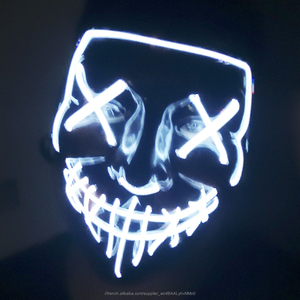 Allument <span class=keywords><strong>la</strong></span> Lueur Néon EL Fil Masque <span class=keywords><strong>purge</strong></span> masque pour <span class=keywords><strong>la</strong></span> fête D'halloween - Product Image 1