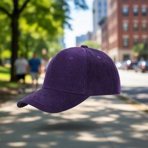 Cappellino da Baseball in Velluto a Coste Viola a 5 Pannelli, Chiusura Regolabile con Fibbia, Unisex, Stile Sportivo Casual, Quattro Stagioni, Tinta Unita, Taglia Adulto - Product Image 2