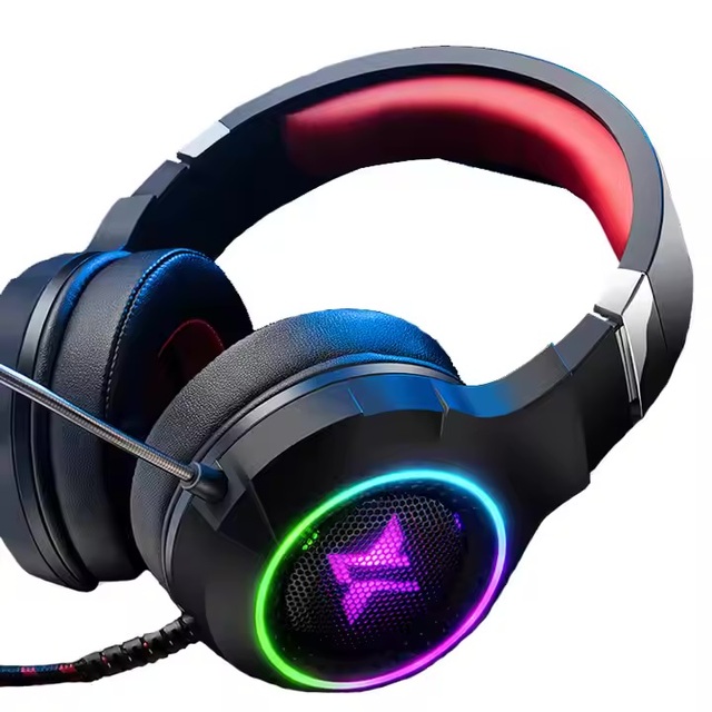 7.1 Channel RGB On-Ear & Over-Ear Computer Headset with Microphone Desk Cable Earphone for Gaming & Headband