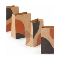 Sacs en papier kraft SOS personnalisés à ouverture supérieure sans poignées pour boulangerie, commande en gros personnalisée, emballage à fond carré