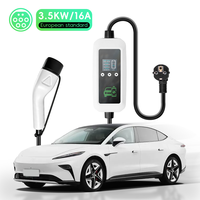 Chargeur EV portable E-mingze 3,5 kW 7 kW 16A Type 2 Prise Schuko Station de recharge pour véhicule électrique avec écran LCD pour les voyages