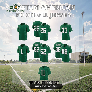 Maillot de football américain 7V7 personnalisé brodé en 3D et sublimé, manches courtes, col en V, en polyester, pour équipe adulte, maillot de soutien pour match - Product Image 2